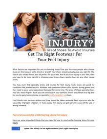 Get The Right Footwear For Your Feet Injury