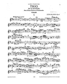 Partition violon, Piano Trio, Op.4, Delcroix, Léon