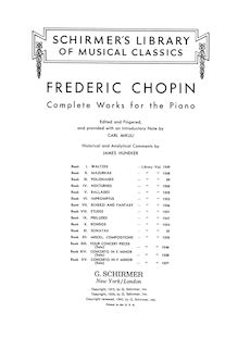 Partition complète including title pages, nocturnes, Chopin, Frédéric