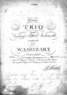 Partition violon, Divertimento, Trio, E♭ major, Mozart, Wolfgang Amadeus