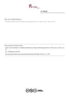 De la molarisation - article ; n°1 ; vol.4, pg 47-53