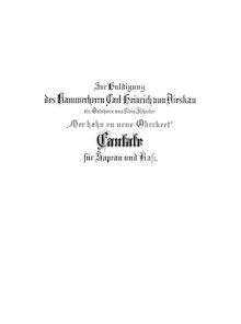 Partition complète, Mer hahn en neue Oberkeet, BWV 212, Peasant Cantata