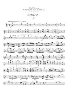 Partition violons II, Symphony No.3, Op.27 Sinfonia Espansiva, Nielsen, Carl