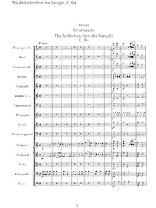 Partition complète, Die Entführung aus dem Serail, The Abduction from the Seraglio par Wolfgang Amadeus Mozart