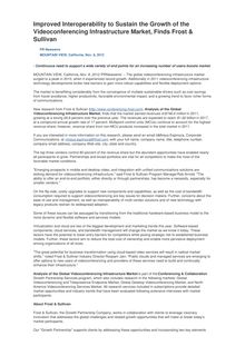 Improved Interoperability to Sustain the Growth of the Videoconferencing Infrastructure Market, Finds Frost & Sullivan