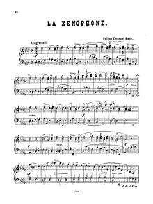 Partition complète, La Xenophone, Bach, Carl Philipp Emanuel