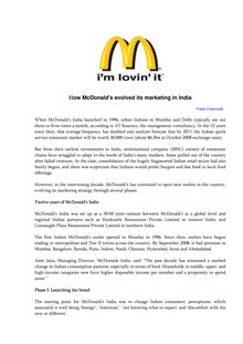 How McDonald s evolved its marketing in India
