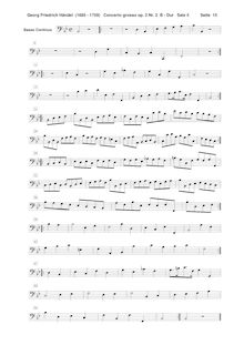 Partition Continuo (basson 1/2 [seulement en II], violoncelles, Basses, clavier), Concerto Grosso en B-flat major