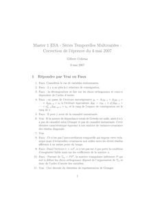 Master ESA Séries Temporelles Multivariées