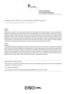 Haches de Yeleme, herminettes de Mumyeme - article ; n°2 ; vol.91, pg 95-113