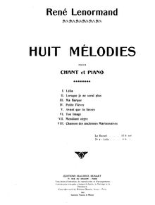 Partition complète, 2 Mélodies, Lenormand, René