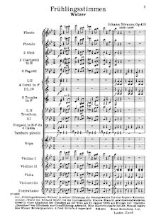 Partition complète, voix of Spring, Strauss Jr., Johann par Johann Strauss Jr.