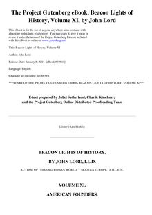 Beacon Lights of History, Volume 11 - American Founders