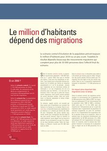 Le million dhabitants dépend des migrations