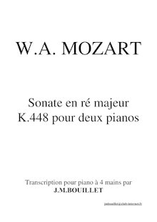 Partition parties complètes, Sonata pour Two Pianos, D major, Mozart, Wolfgang Amadeus