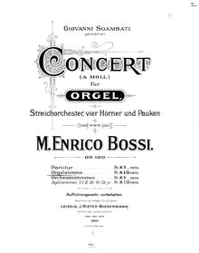 Partition orgue solo , partie, Concerto pour orgue, cordes, 4 cornes, et timbales, Op.100