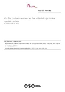 Conflits, bruits et captation des flux : clés de l organisation spatiale cerdane - article ; n°30 ; vol.13, pg 30-42