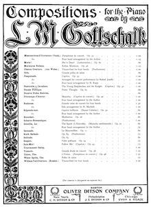 Partition complète, Pastorella e Cavalliere, Op.32, Gottschalk, Louis Moreau