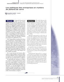 Les politiques des entreprises en matière de plafond de verre - article ; n°1 ; vol.7, pg 49-57