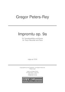 Partition Score / Partitur, Impromptu, op. 9a, Peters-Rey, Gregor