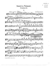 Partition Trombone 2, violoncelle Concerto, Koncert pro violoncello a orchestr