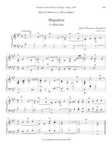 Partition Magnificat - , Plein Jeu, Premier livre de Pièces d Orgue par Jean-François Dandrieu