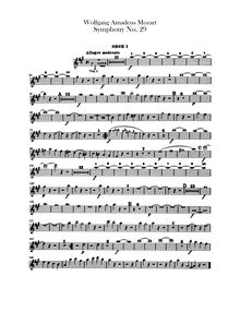 Partition hautbois 1, 2, Symphony No.29, A major, Mozart, Wolfgang Amadeus
