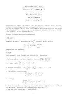 HEC 2005 mathematiques i classe prepa hec (stg)