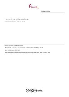 La musique et la machine - article ; n°1 ; vol.6, pg 10-19