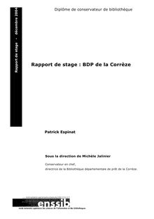 BDP de la Corrèze - Rapport de stage