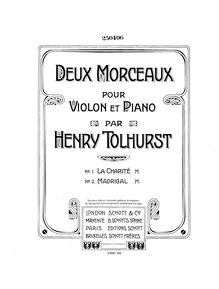 Partition de violon, Deux morceaux pour violon et piano par Henry Tolhurst