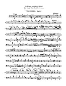 Partition violoncelles / Basses, Die Zauberflöte, The Magic Flute