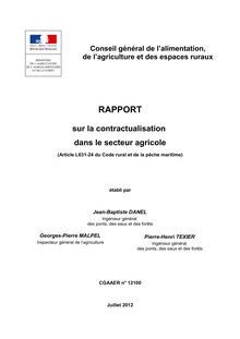 Rapport sur la contractualisation dans le secteur agricole (Article L631-24 du Code rural et de la pêche maritime)
