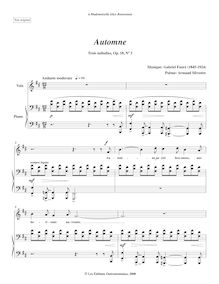 Partition No.3 - Automne (Original key, B minor), Trois mélodies