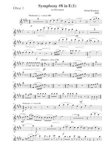 Partition hautbois 1, Symphony No.8, E major, Rondeau, Michel