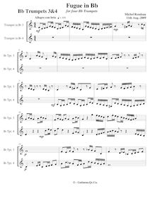 Partition trompettes 3/4 (B♭), Fugue pour 4 trompettes en B-flat major
