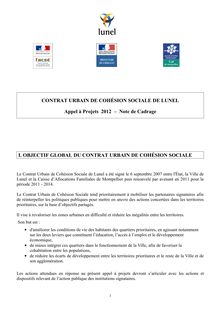 CONTRAT URBAIN DE COHÉSION SOCIALE DE LUNEL Appel à ...