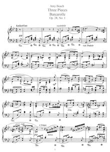 Partition complète, 3 Morceaux Caractéristiques, Op.28, Beach, Amy Marcy