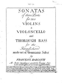 Partition Continuo, 12 violon sonates, Op.1, see below, Geminiani, Francesco