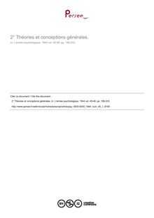 Théories et conceptions générales. - compte-rendu ; n°1 ; vol.45, pg 189-203