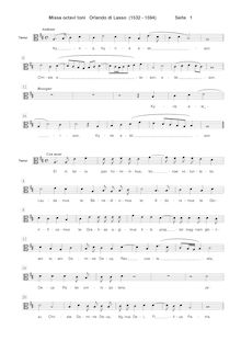 Partition ténor [C3 clef], Missa Jäger, Missa Venatorum, Missa octavi toni