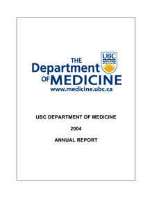 UBC DEPARTMENT OF MEDICINE 2004 ANNUAL REPORT