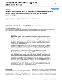 Barking up the same tree: a comparison of ethnomedicine and canine ethnoveterinary medicine among the Aguaruna