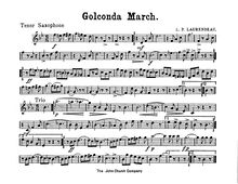 Partition Alto Saxophone (E♭), Golconda March, A♭ major and D♭ major
