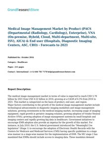 Medical Image Management Market by Product (PACS, VNA, AICA) & End user - Forecasts to 2021