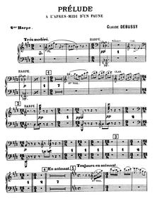 Partition harpe 2, Prélude à l’après-midi d’un faune, Debussy, Claude