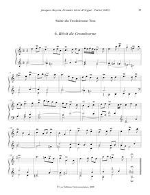 Partition , Récit de Cromhorne, Oeuvres complètes d orgue, Boyvin, Jacques