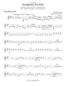 Partition clarinette (en B♭), Symphony No.39  Irish Green , G major