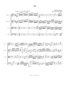Partition I, Vicace, corde quatuor en G major, G major, Rondeau, Michel