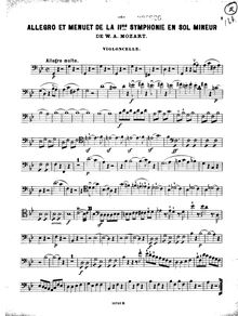 Partition de violoncelle, Symphony No.40, G minor, Mozart, Wolfgang Amadeus par Wolfgang Amadeus Mozart